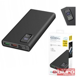 POWER BANK 10000 mAh 2xUSB USB-C 3.0 QC WYŚWIETLACZ LED PLATINET