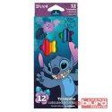 DISNEY CORE KREDKI OŁÓWKOW TRÓJKĄTNE 12 KOL STITCH