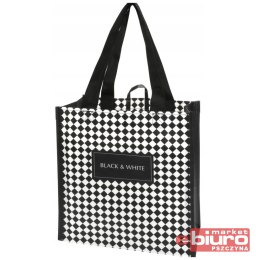 TORBA NA ZAKUPY RPET 26X15X27 CM BLACK AND WHITE