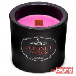 ŚWIECZKA COCONUT AND FIGS CZARNA 170G PAVONCELLA