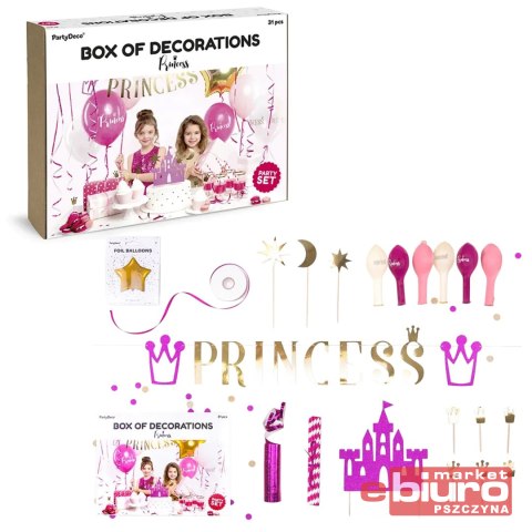 ZESTAW DEKORACJI PARTY PRINCESS PARTYDECO