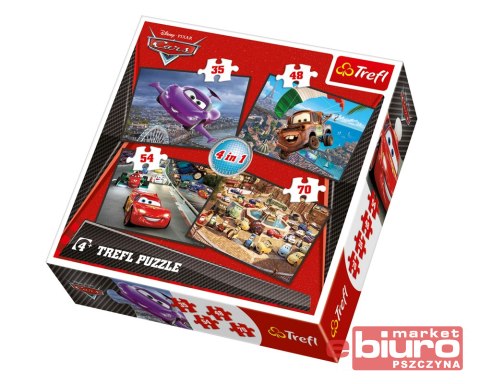 PUZZLE 4W1 AUTA WYRUSZYMY W PODRÓŻ 34107 TREFL