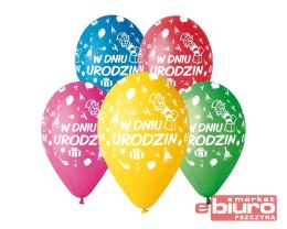 BALON PREMIUM W DNIU URODZIN 12 - 5 SZT GODAN