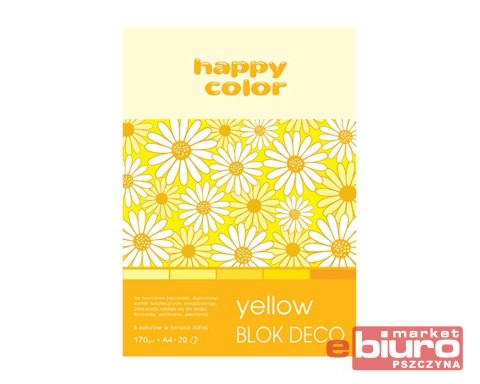 BLOK DECO YELLOW 170G/M2 A5 20 ARK 5 KOL HAPPY COL