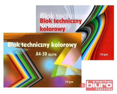 BLOK TECHNICZNY KOLOROWY ELITE A4-30 KRESKA