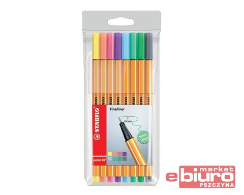 CIENKOPIS STABILO POINT 88 PASTEL ETUI 8 SZTUK