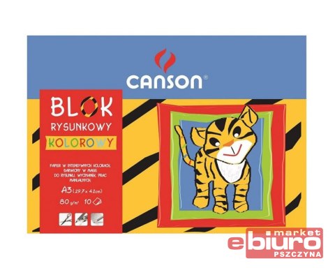 BLOK RYSUNKOWY KOLOR A3 CANSON 10 KARTEK 80G