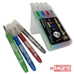 MARKER DECORITE BRUSH METALIC 4 KOLORY MIX PSH3