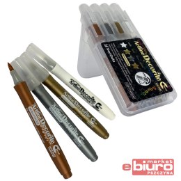 MARKER DECORITE BRUSH METALIC 4 KOLORY MIX PSH2