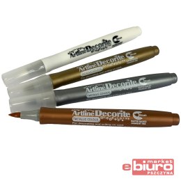 MARKER DECORITE BRUSH METALIC 4 KOLORY MIX PSH2