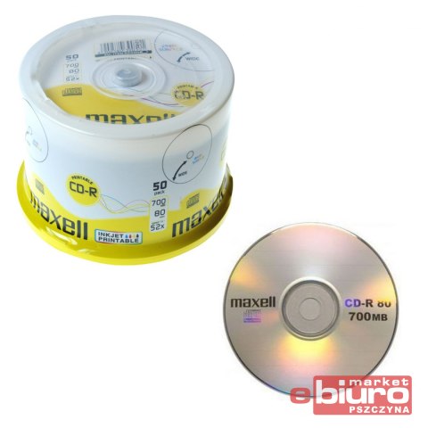 PŁYTA CD-R MAXELL 700MB 52X PRINTABLE CAKE 50 SZT.