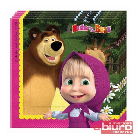 SERWETKI MASHA AND THE BEAR 33X33 CM 20 SZT