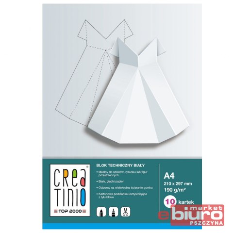 BLOK TECHNICZNY TOP CREATINIO A4 10K 170G BIAŁY BLOK TECHNICZNY TOP CREATINIO A4 10K 170G BIAŁY